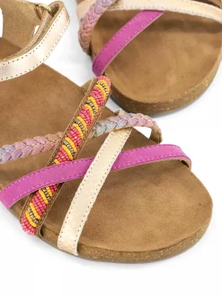 Outlet Roze Leren Sandaal Kralen Kinderen Jongensschoenen