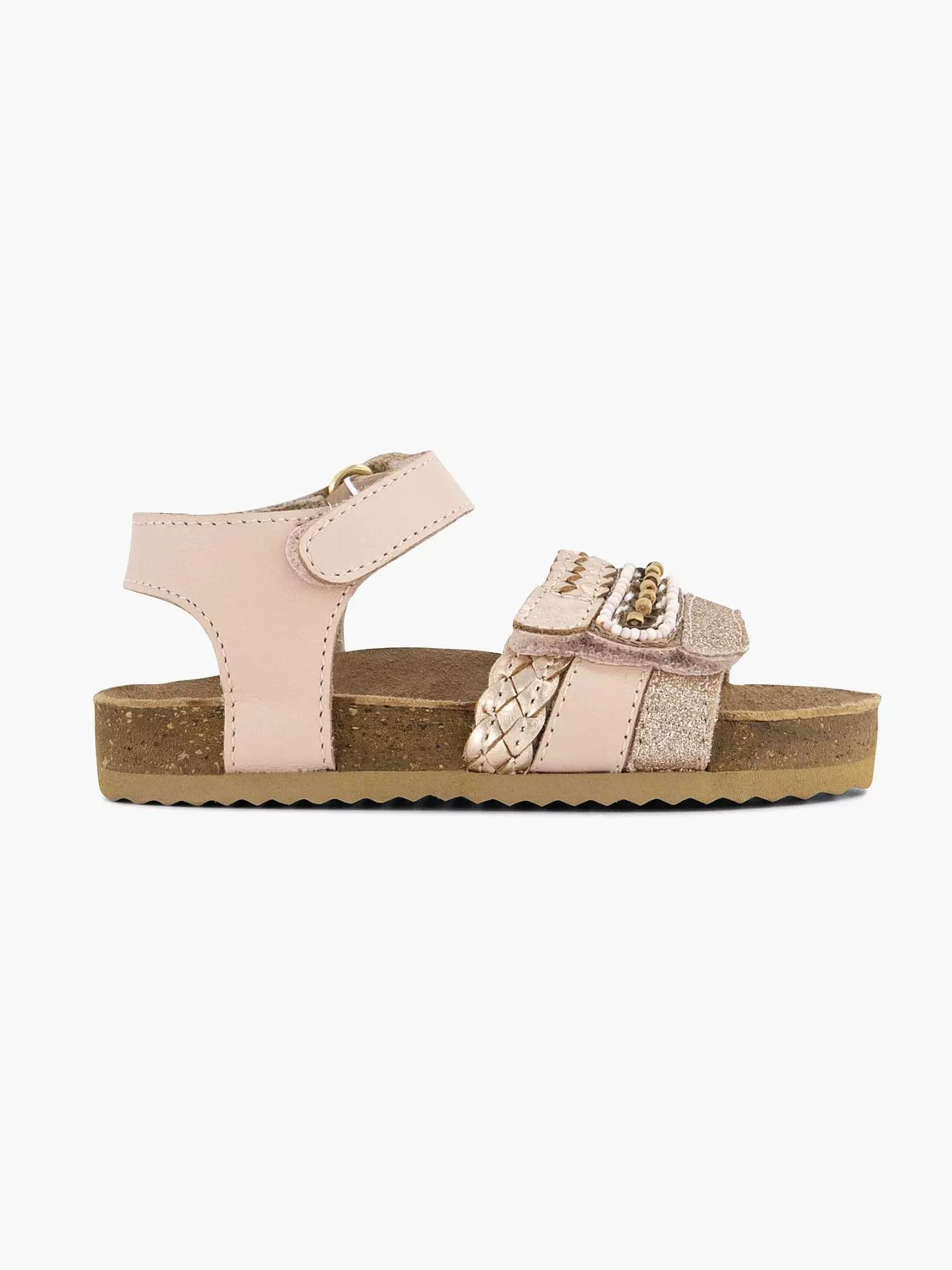 Hot Roze Leren Sandal Klittenband Kinderen Jongensschoenen