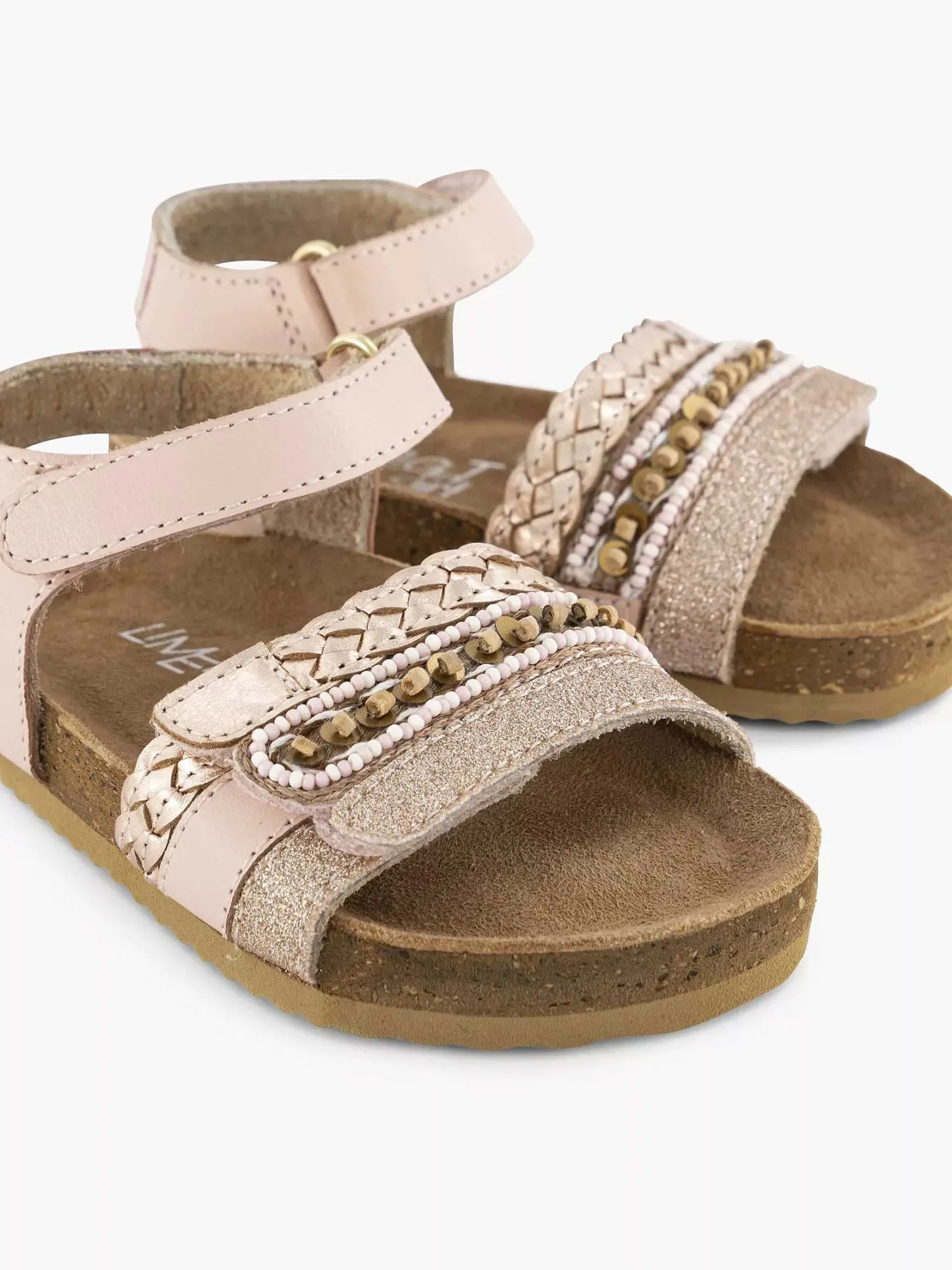Hot Roze Leren Sandal Klittenband Kinderen Jongensschoenen