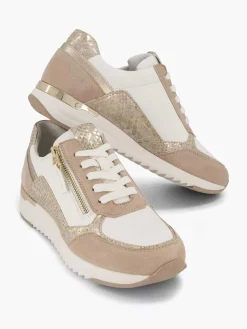 Roze Leren Sneaker Dames Comfort Schoenen