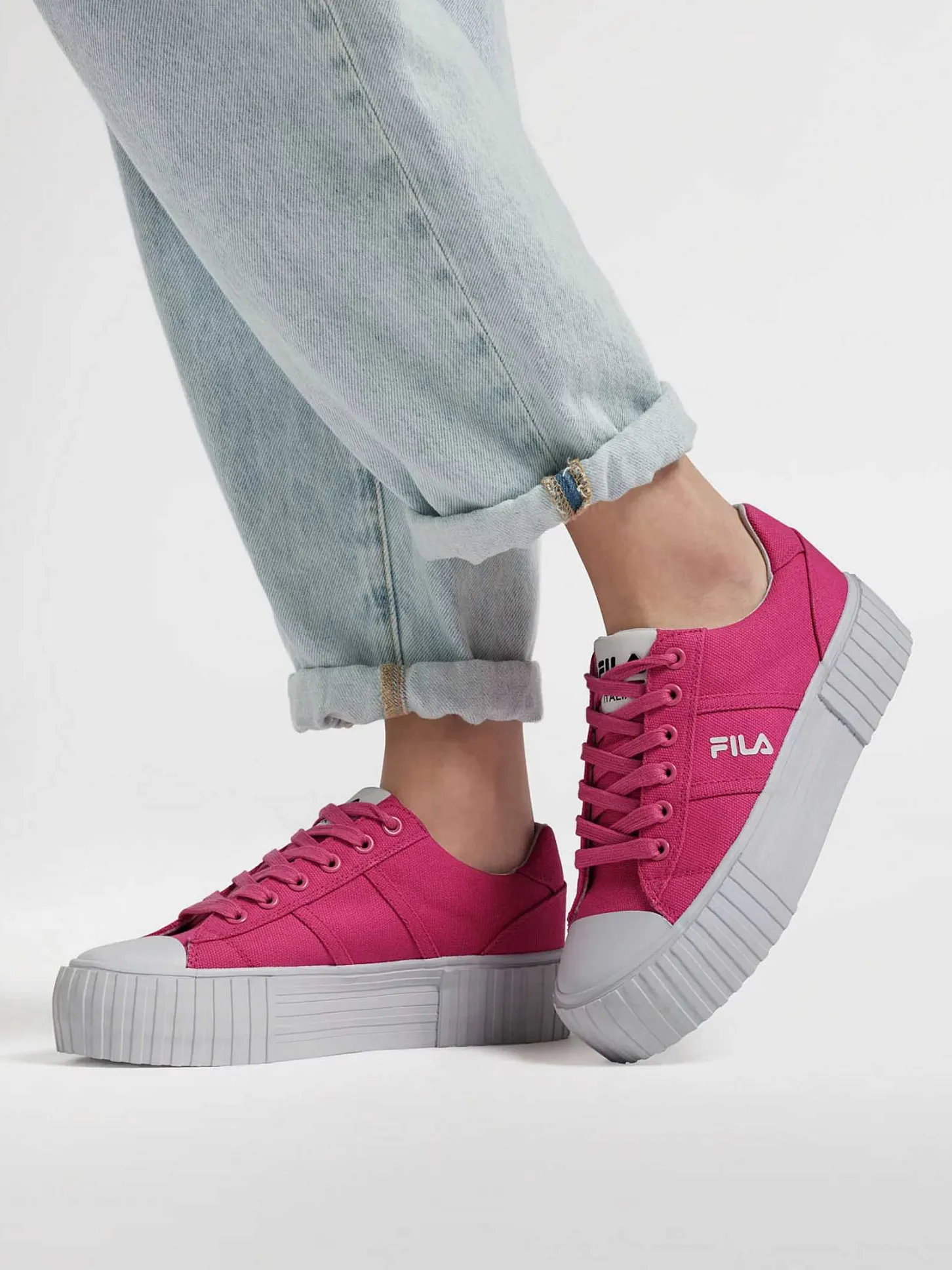 Discount Roze Platform Canvas Sneaker Dames Sneakers
