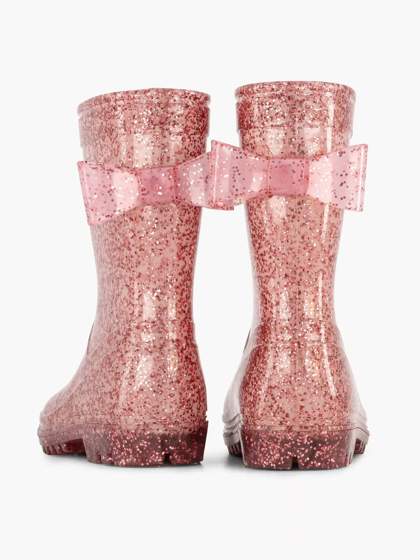 Outlet Roze Regenlaars Glitter Strik Kinderen Jongensschoenen