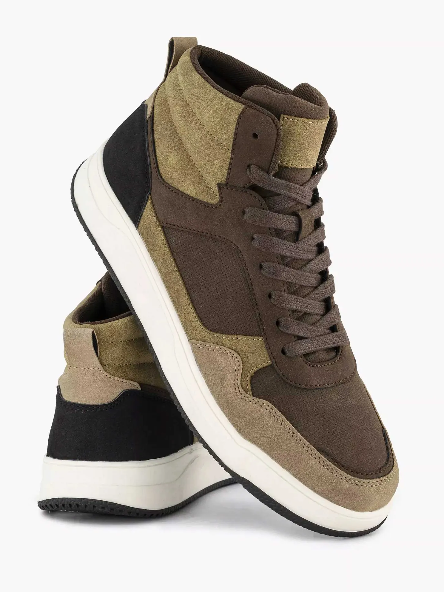 Discount Taupe Hoge Sneaker Heren Sneakers