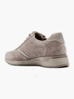 Sale Taupe Leren Comfort Sneaker Dames Comfort Schoenen