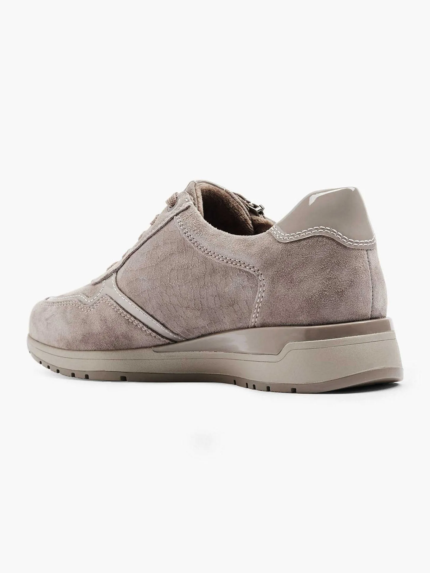 Sale Taupe Leren Comfort Sneaker Dames Comfort Schoenen