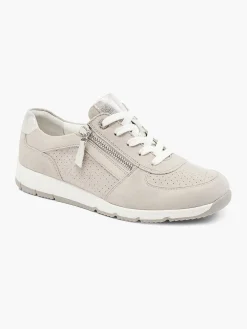 New Taupe Leren Sneaker Dames Comfort Schoenen