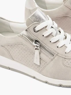 New Taupe Leren Sneaker Dames Comfort Schoenen