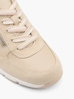 Taupe Leren Sneaker Dames Comfort Schoenen
