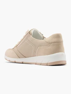 Taupe Leren Sneaker Dames Comfort Schoenen