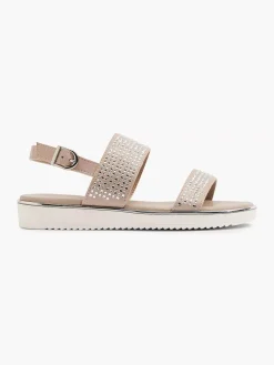 Best Taupe Sandaal Sierketting Dames Sandalen