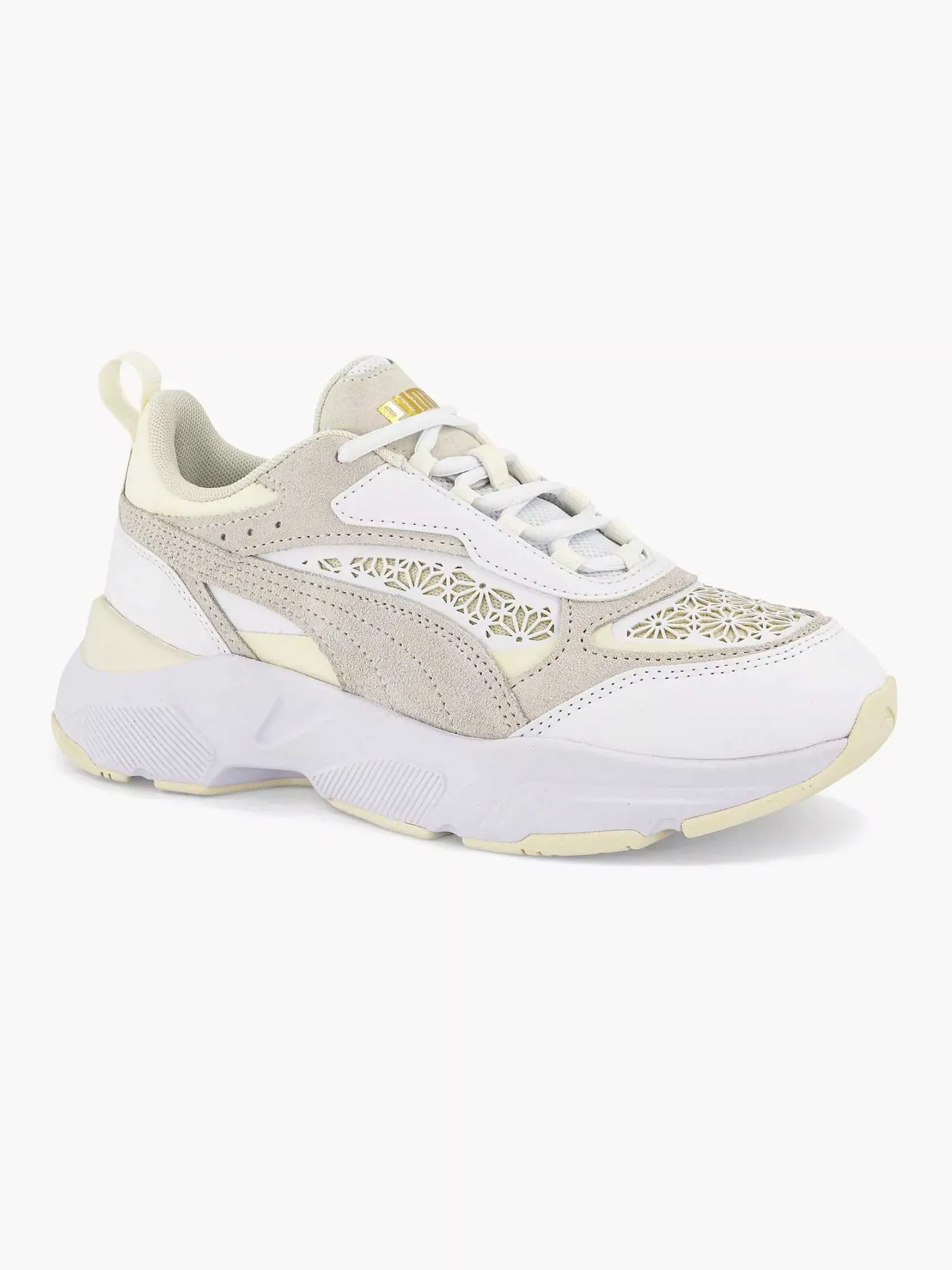 Clearance Witte Cassia Laser Cut Dames Sneakers