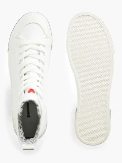 Hot Witte Hoge Canvas Sneaker Hartje Dames Sneakers