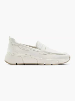 Clearance Witte Leren Comfort Instapper Dames Comfort Schoenen