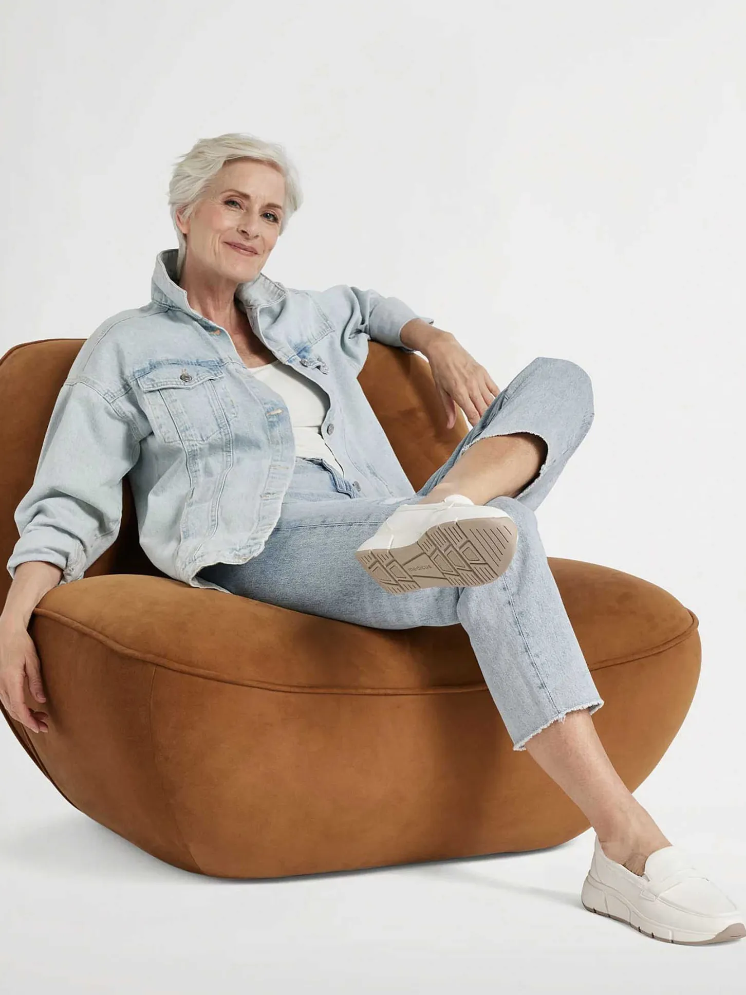 Clearance Witte Leren Comfort Instapper Dames Comfort Schoenen