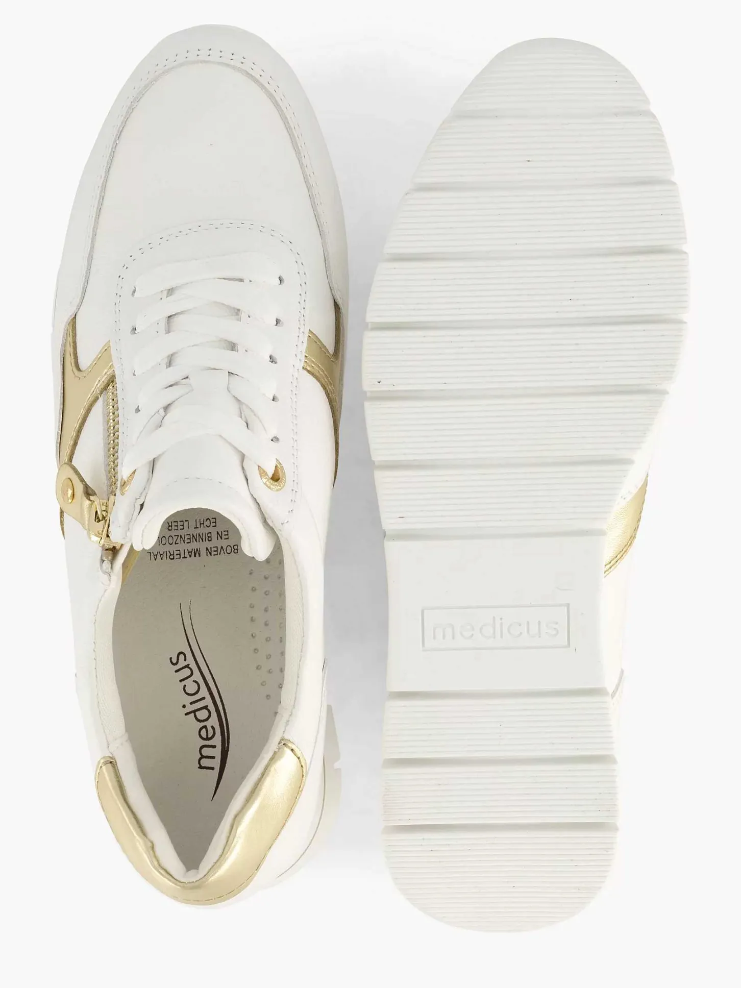 Sale Witte Leren Comfort Sneaker Dames Sneakers