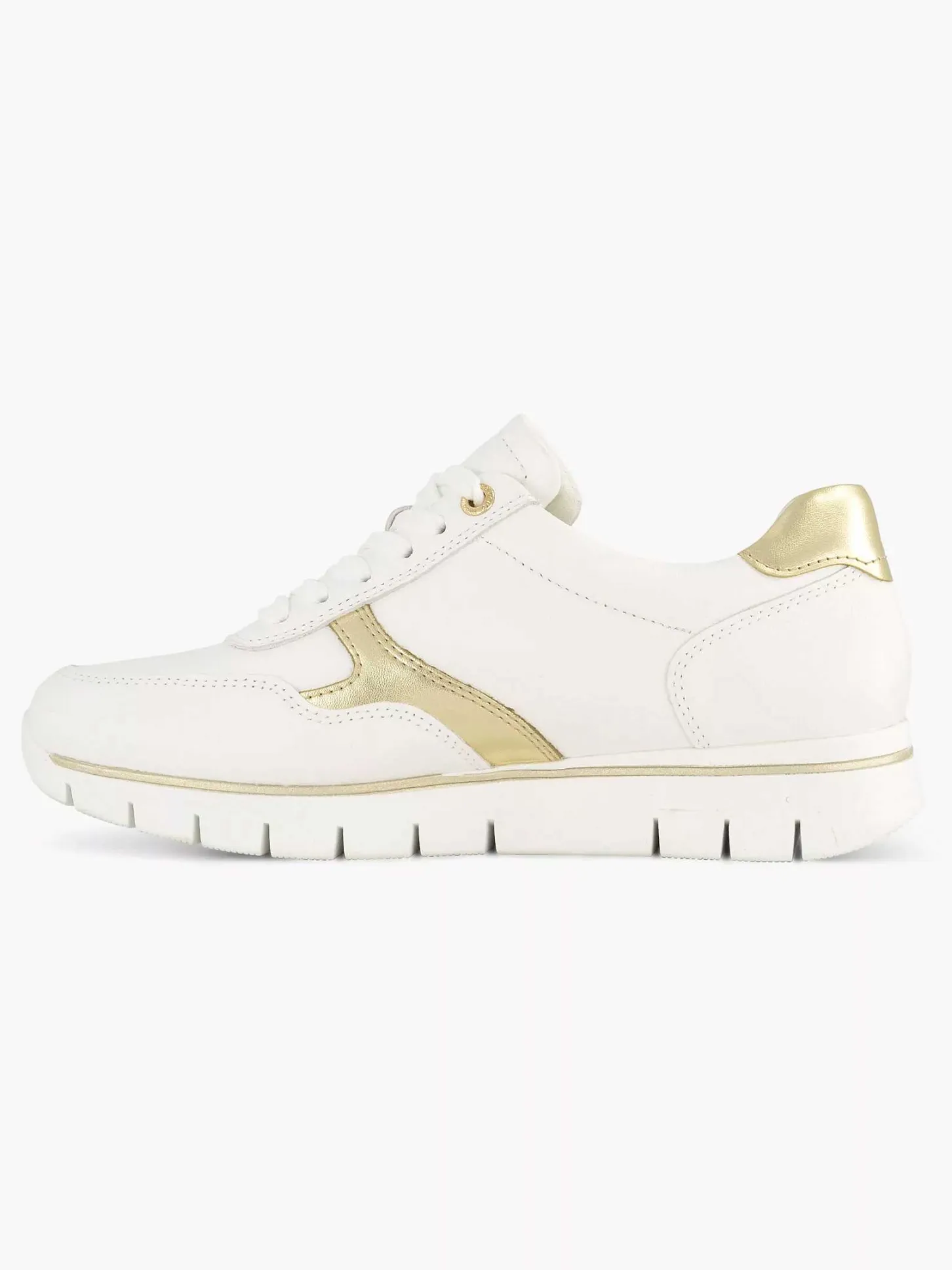 Sale Witte Leren Comfort Sneaker Dames Sneakers