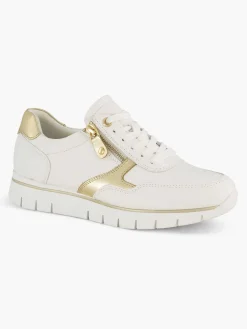 Sale Witte Leren Comfort Sneaker Dames Sneakers
