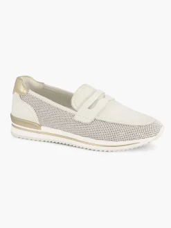 Sale Witte Leren Instapper Dames Comfort Schoenen