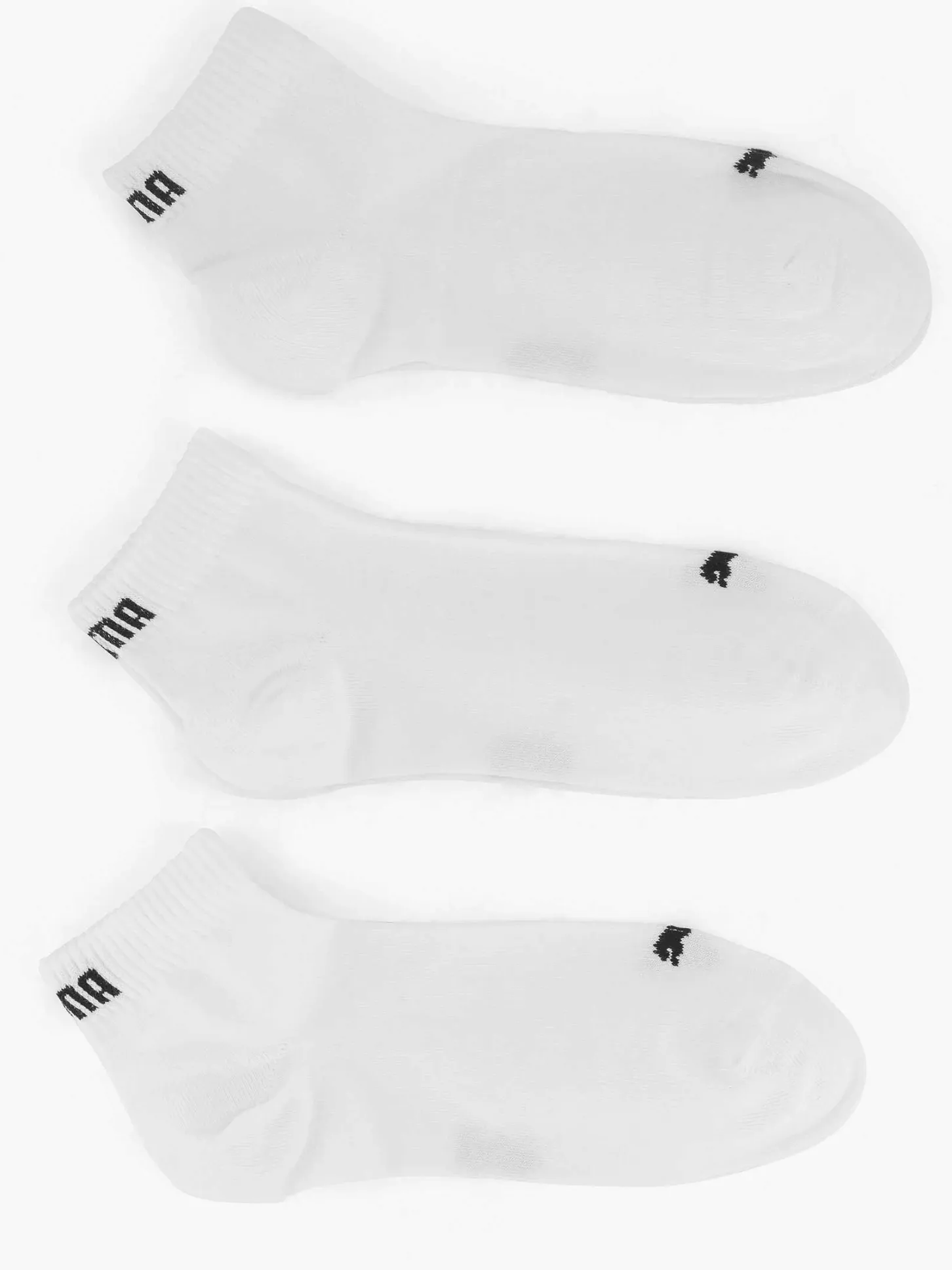 Witte Quarter Plain 3 Pak 43-46 Heren Sokken