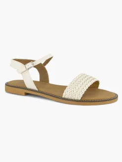 Outlet Witte Sandaal Gevlochten Dames Sandalen