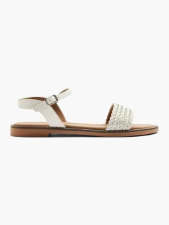 Outlet Witte Sandaal Gevlochten Dames Sandalen