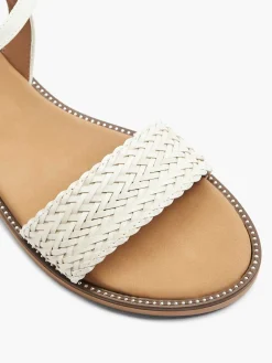 Outlet Witte Sandaal Gevlochten Dames Sandalen
