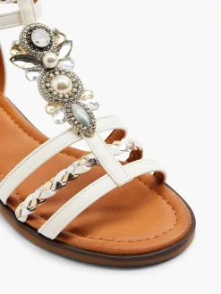 Discount Witte Sandaal Steentjes Dames Sandalen