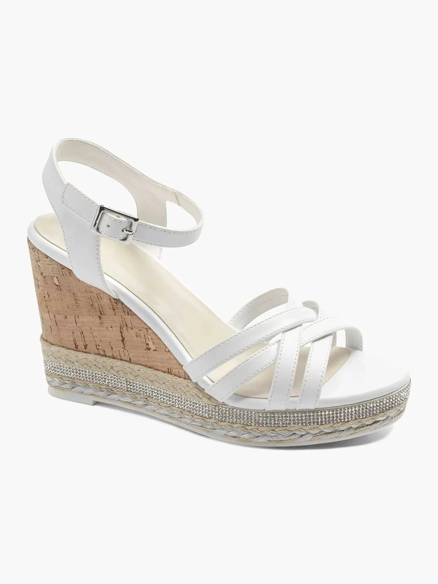 Witte Sandalette Sleehak Dames Sandalen
