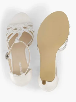 Best Witte Sandalette Steentjes Dames Hoge Hakken