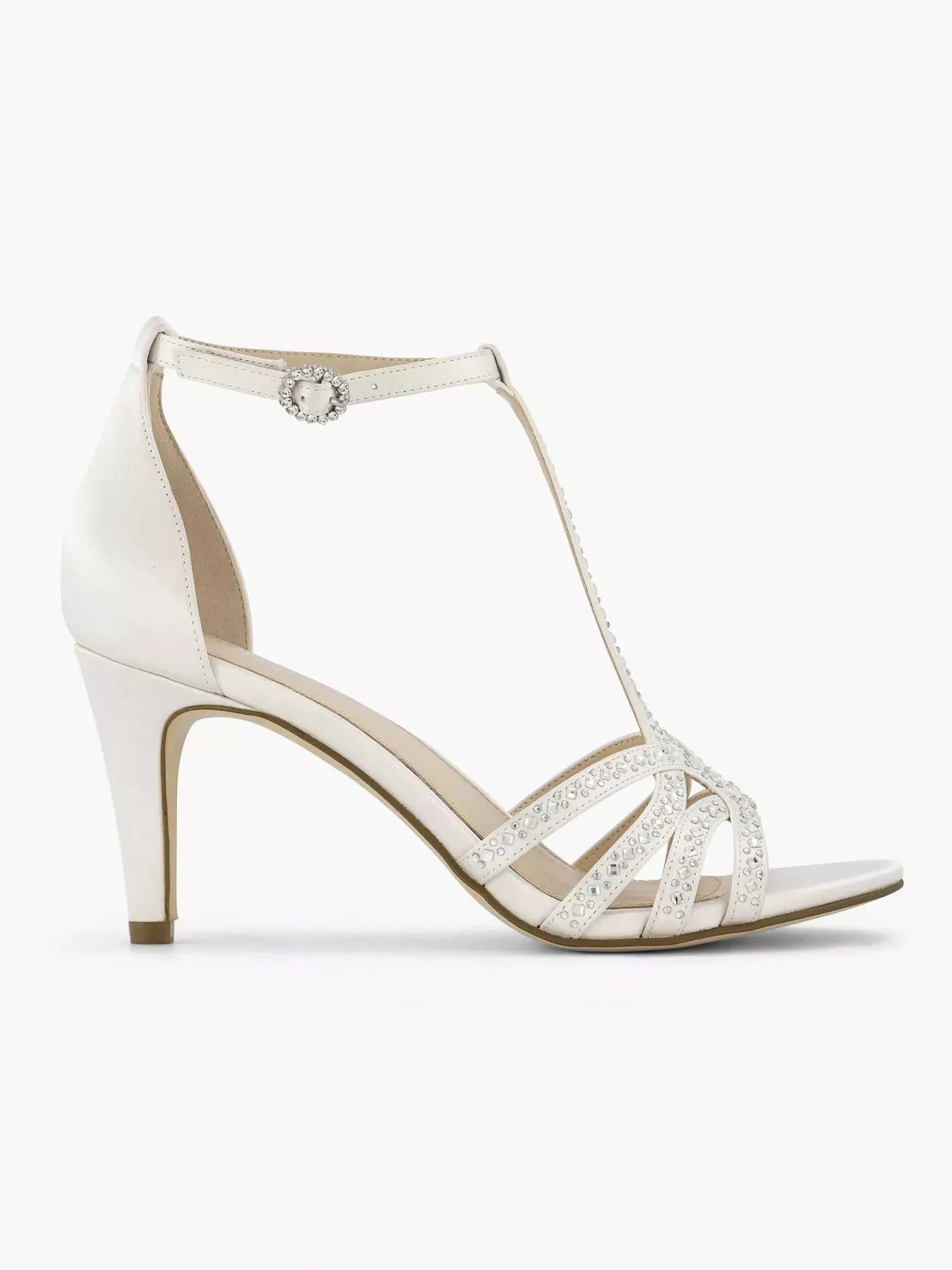 Best Witte Sandalette Steentjes Dames Hoge Hakken