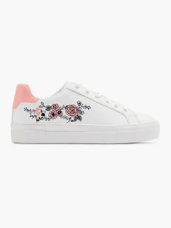 Online Witte Sneaker Roze Bloemen Dames Sneakers