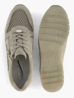 New Zandkleurige Leren Comfort Sneaker Dames Comfort Schoenen