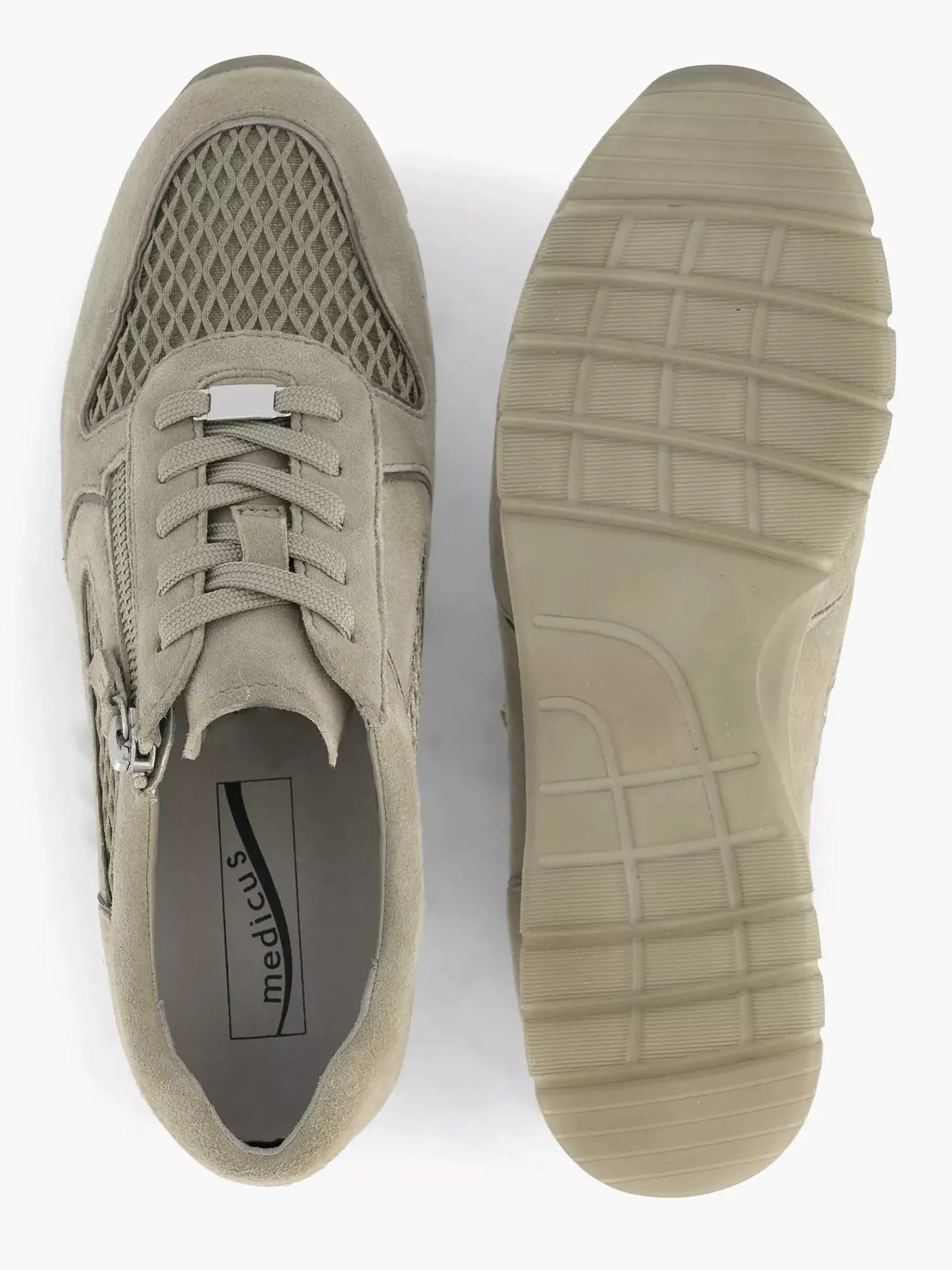 New Zandkleurige Leren Comfort Sneaker Dames Comfort Schoenen