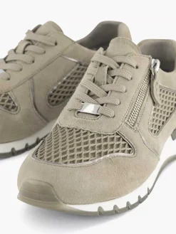 New Zandkleurige Leren Comfort Sneaker Dames Comfort Schoenen