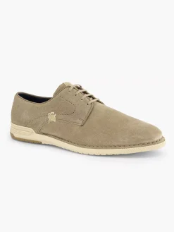 Clearance Zandkleurige Leren Veterschoen Heren Geklede Schoenen