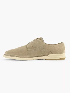 Clearance Zandkleurige Leren Veterschoen Heren Geklede Schoenen