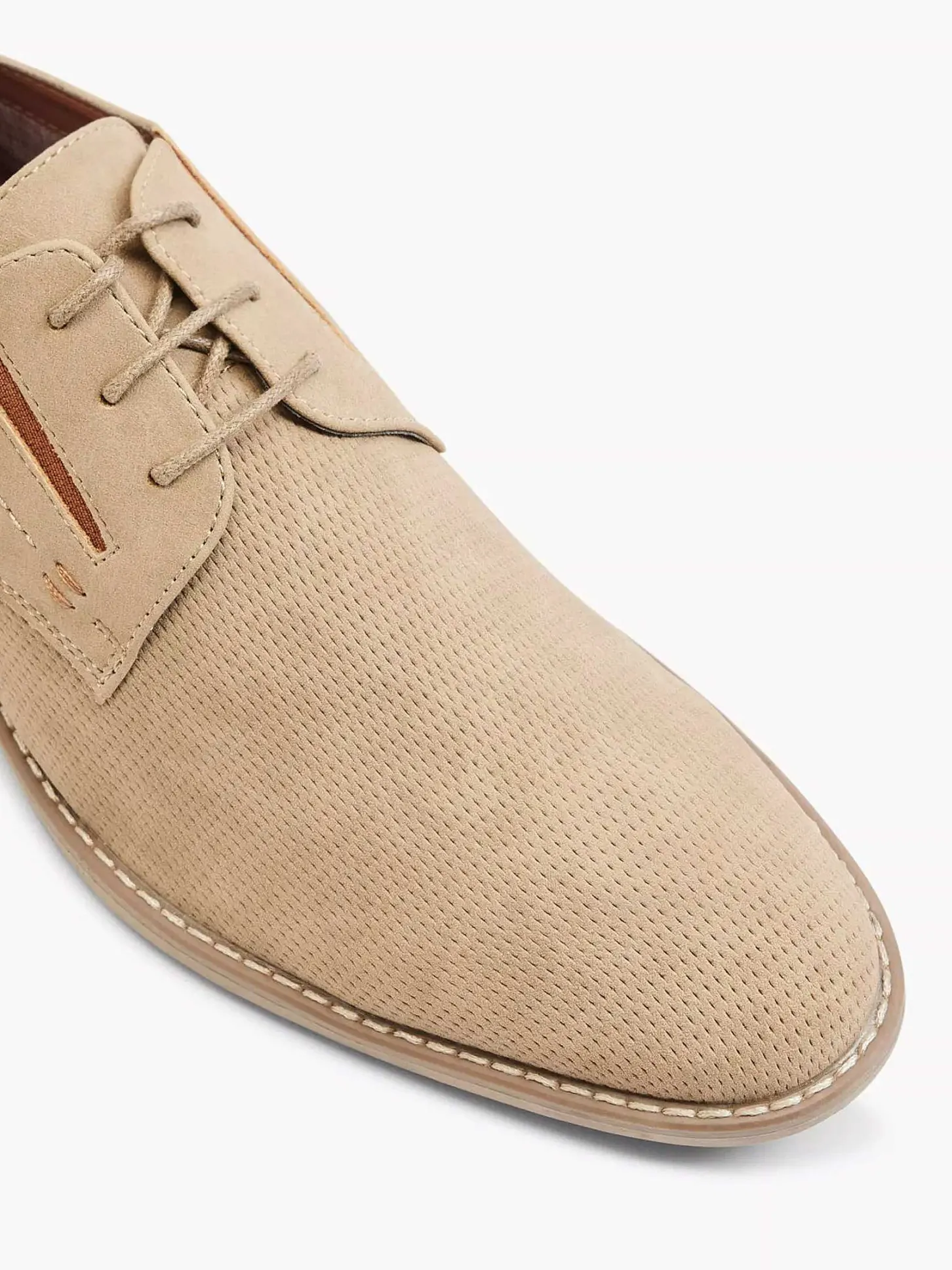 Zandkleurige Veterschoen Heren Geklede Schoenen
