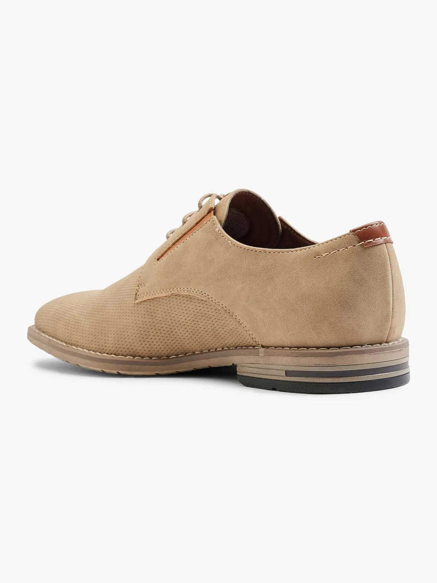 Zandkleurige Veterschoen Heren Geklede Schoenen