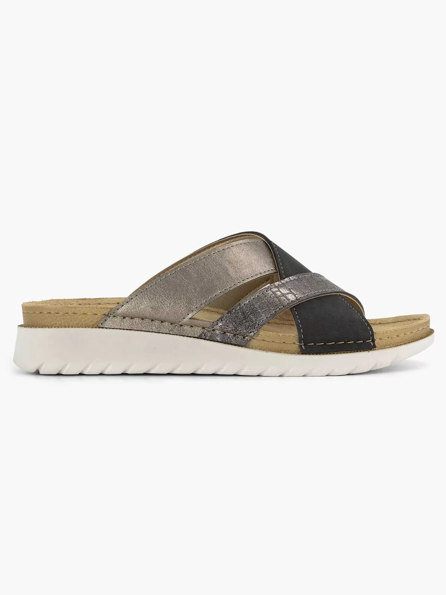 Hot Zilveren Comfort Slipper Dames Sandalen