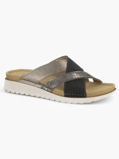 Hot Zilveren Comfort Slipper Dames Sandalen