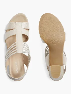Zilveren Sandaal Elastisch Dames Sandalen