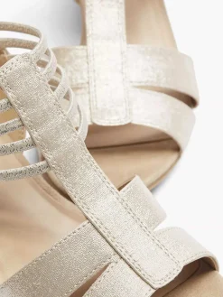 Zilveren Sandaal Elastisch Dames Sandalen