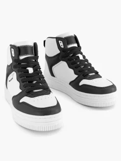 Outlet Zwart Witte Hoge Sneaker Dames Sneakers