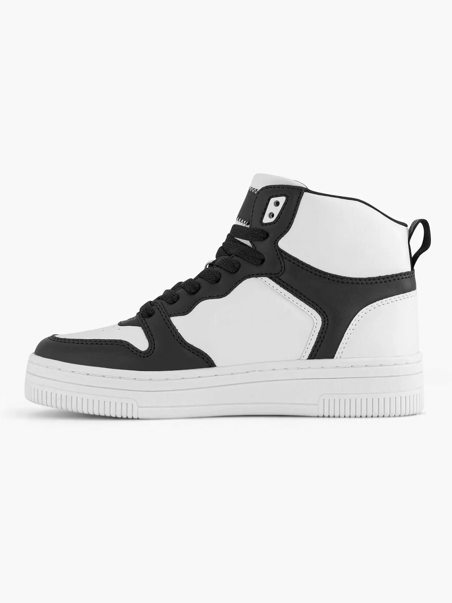 Outlet Zwart Witte Hoge Sneaker Dames Sneakers