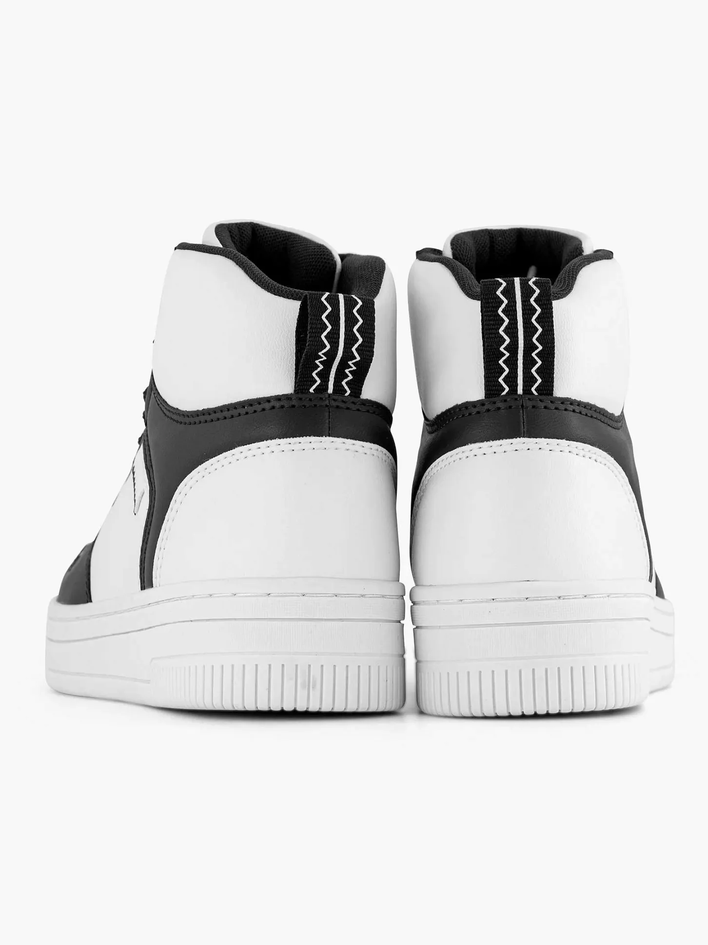 Outlet Zwart Witte Hoge Sneaker Dames Sneakers