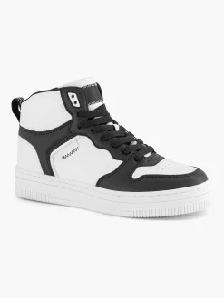 Outlet Zwart Witte Hoge Sneaker Dames Sneakers
