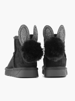 Clearance Zwarte Boot Konijn Gevoerd Kinderen Babyschoenen