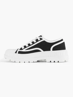 New Zwarte Canvas Chunky Sneaker Dames Sneakers