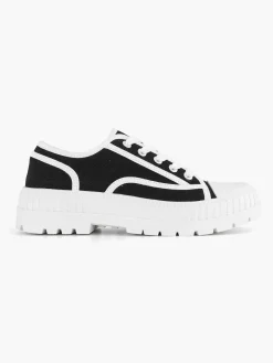 New Zwarte Canvas Chunky Sneaker Dames Sneakers