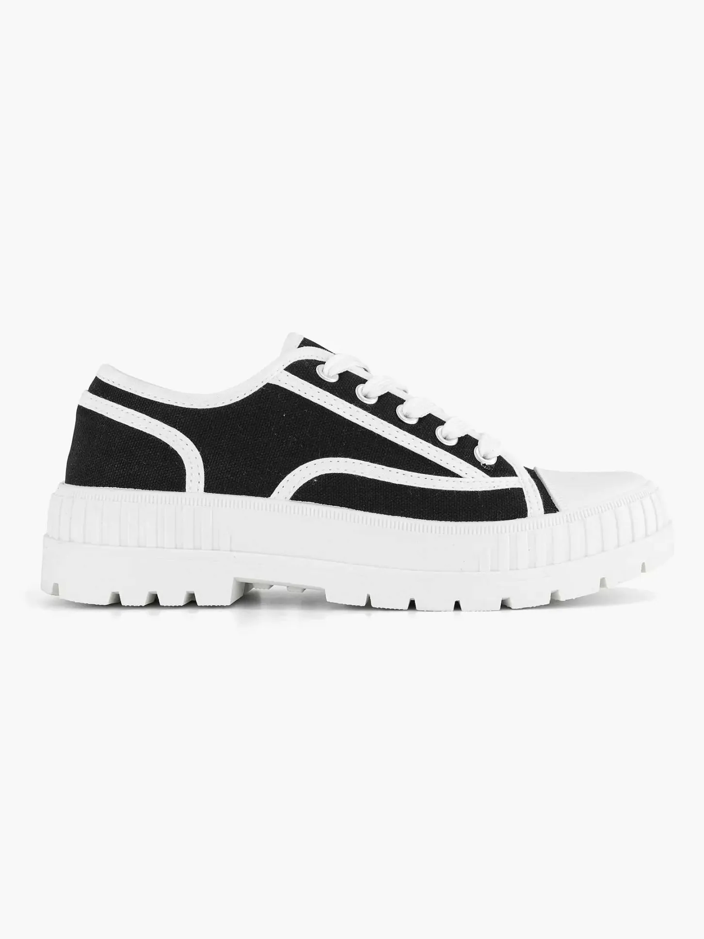 New Zwarte Canvas Chunky Sneaker Dames Sneakers